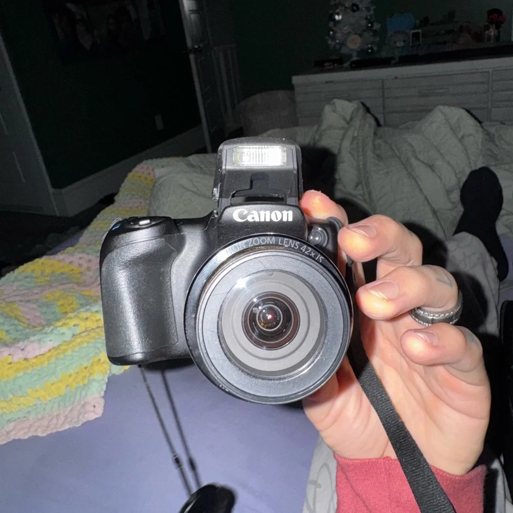 Canon Black Digital Camera with Flash